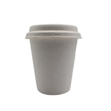 100% Natural Pla Sugarcane Bagasse Pulp Coffee Paper Cups With Lid